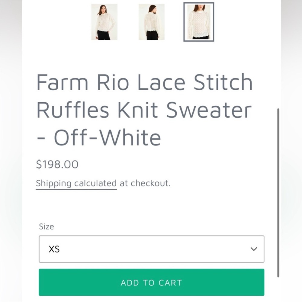Farm Rio Lace Stitch Ruffles Knit Sweater
- Off-White - Picture 10 of 13